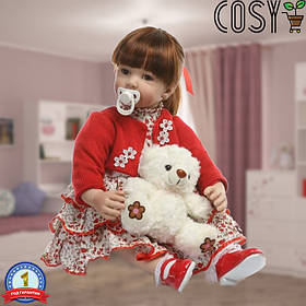 Реалістична силіконова лялька Реборн для дітей ( Вінілова Лялька Reborn) Висота 60 см. Дівчинка Катюша