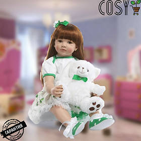 Іграшкова силіконова лялька Реборн для дівчаток і хлопчиків (Вінілова Лялька) Висота 60 см. Дівчинка Ніка