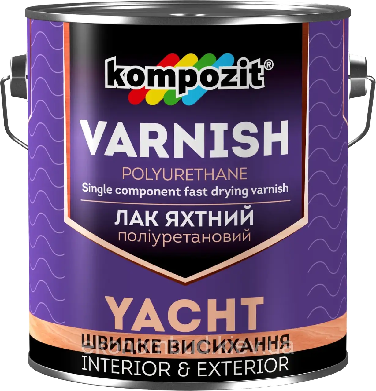 Лак яхтний поліуретановий Kompozit® (Колір: Безбарвний, Фасування: 10 л, Блиск: Глянцевий)