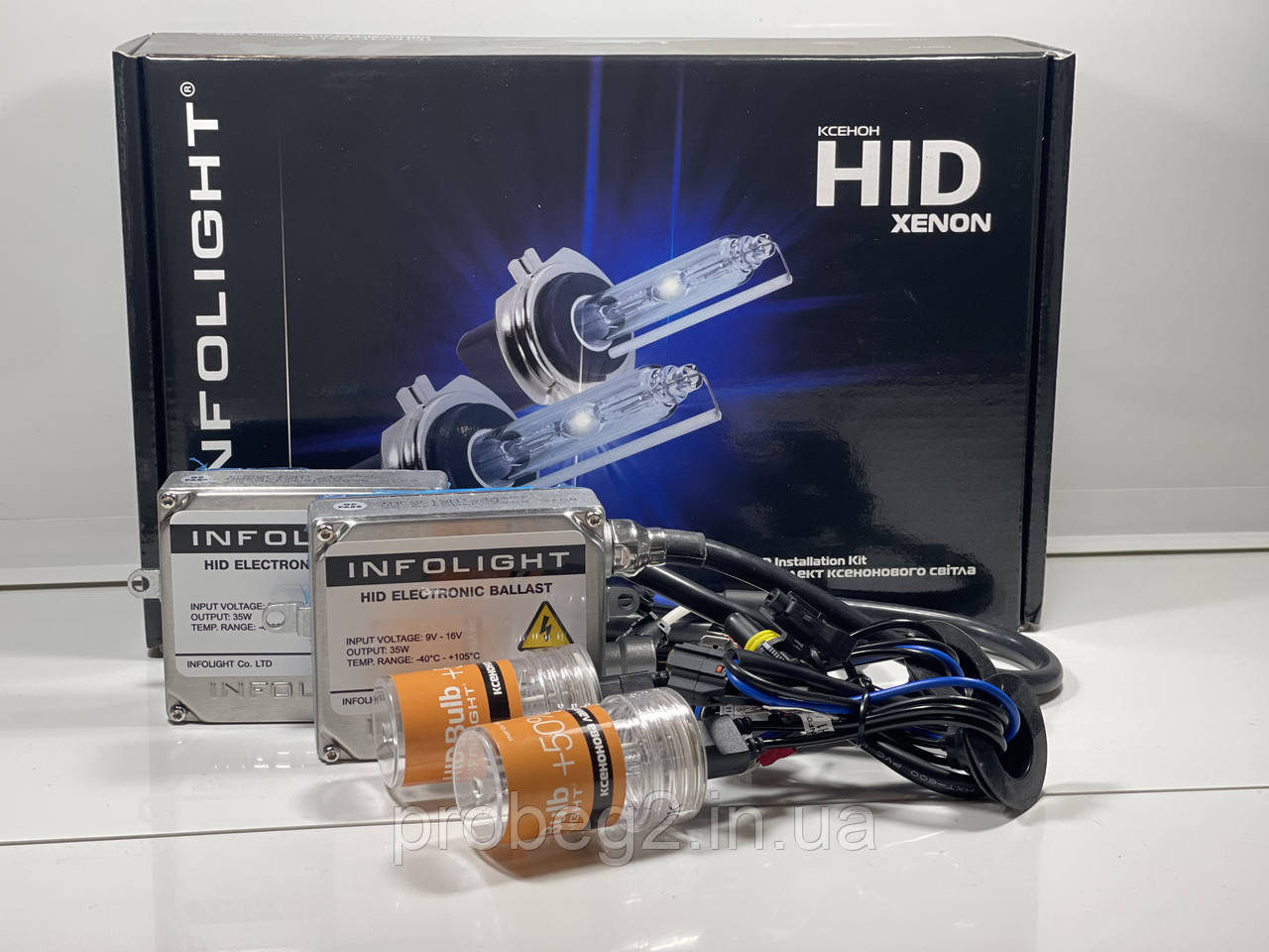 Комплект ксенону Infolight H1 12 v 35 w з лампами + 50% 6000 k, фото 1