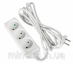 Подовжувач 3 гнізда, 1.5м, без з/к, baby protect, 2300Вт, 10А, E.NEXT, (s042120), фото 1
