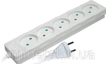 Подовжувач 5 гнізд, 5м, без з/к, baby protect, 2300Вт, 10А, E.NEXT, (s042067)