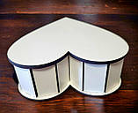 Подарункова коробка-бокс у формі серця з відкидною кришкою білого кольору, фото 6