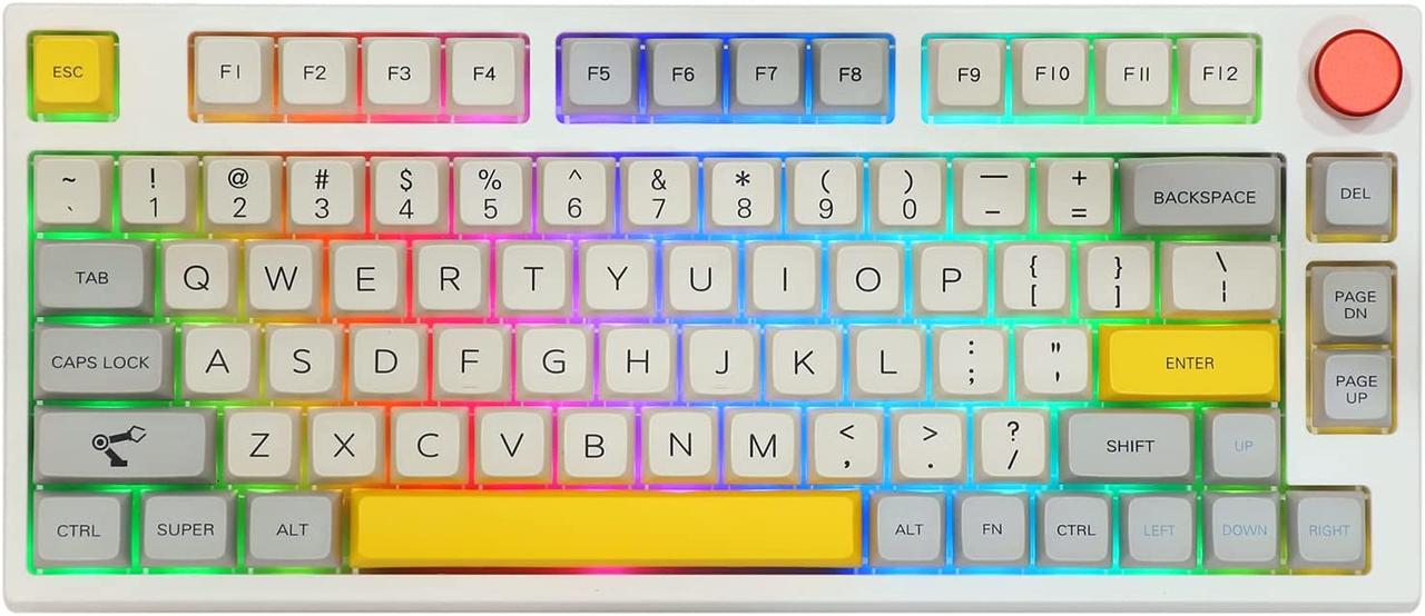 EPOMAKER TH80 Pro 75% гаряча заміна RGB 2.4 ГГц / Bluetooth 5.0 / дротова ігрова механічна клавіатура, з акумулятором ємністю 4000, фото 1