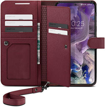 Книжка-Чохол Spigen для Samsung Galaxy S23 - Wallet S Plus, Burgundy (‎ACS05724)
