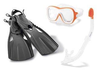 Набір дитячий для плавання Intex 55658 Wave Rider Swim Set, маска, ласти, трубка від 8 років