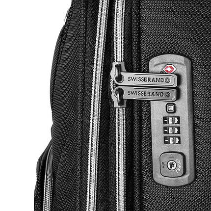 Валіза з розширювальним клапаном Swissbrand Austria (S), 34-37.5 л (Black), фото 3