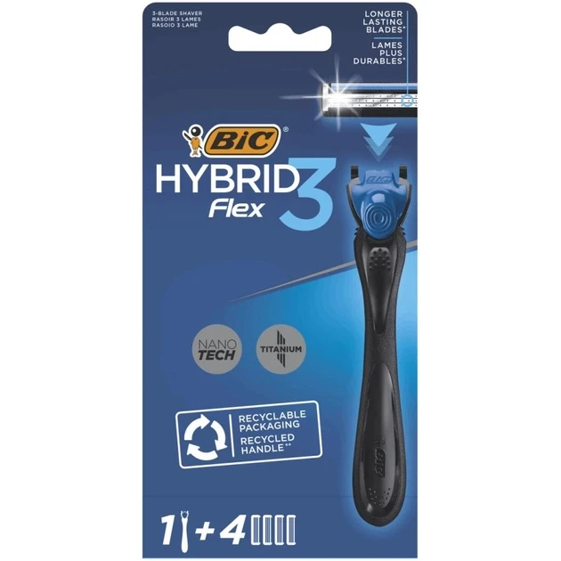 Станок для гоління BIC Flex 3 Hybrid (4 змінні касети)
