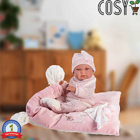 Реалістична іспанська Лялька Ллоренс, Новорожений Вініловий Пупс (Дівчина 42 см у Рожевій Одіжці).