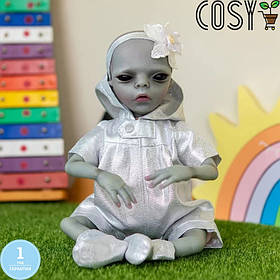 Унікальна силіконова лялька інопланетянин, (Кукла одягнений Реборн) Висота 35.  Дівчинка Міральдена