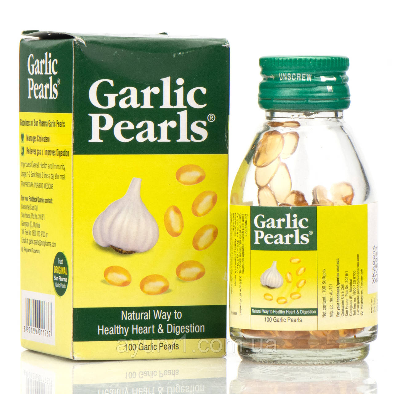 Часник Часник Часникові капсули/Garlic Pearls, Proporietary ayurvedic medicine/100 кап