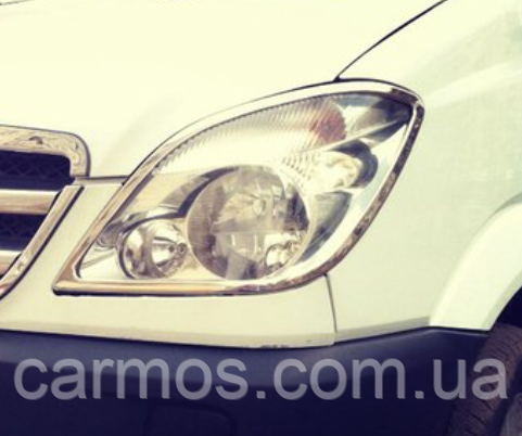 Накладки на Фары Мерседес Спринтер 906 (Mersedes Sprinter W906 ), Нерж ...