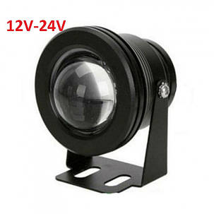 Ультрафіолетовий UV круглий світлодіодний прожектор 10 W 12-24 V DC 395nm IP65 Код.59896, фото 1