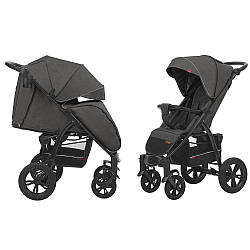 Дитяча коляска прогулянкова темно-сіра Tilly Omega T-1611 Dark Grey москітна сітка підстаканник дощовик