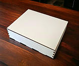 Подарункова коробка-бокс з відкидною кришкою білого кольору, фото 3