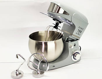 Кухонний комбайн тістоміс Royalty Line RL-PKM-1600.5 Silver — 1600 Вт, чаша 5 л, 3 насадки