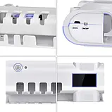Тримач диспенсер для зубних щіток і зубної пасти ORIGINAL Multi-function Toothbrush sterilizer W-020, фото 5
