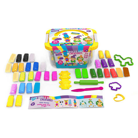 Набір для ліплення з тістом "Trolls and creatures box" Lovin 41220, фото 2