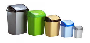 Відро для сміття "Домік" 5л Горизонт(10шт/уп), білий мармур