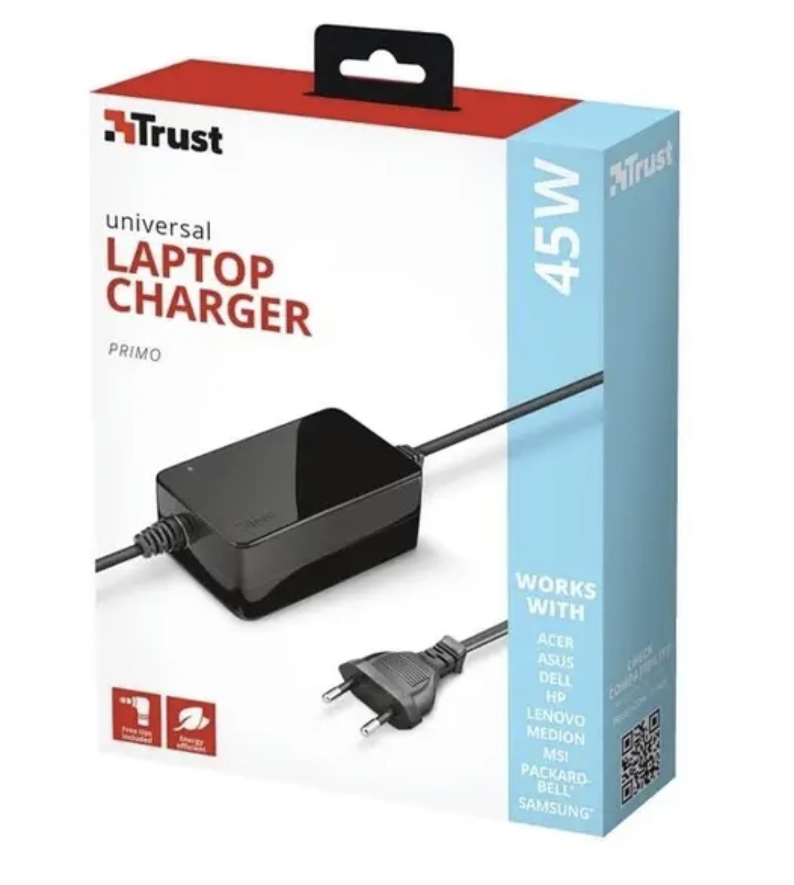 Адаптер для ноутбука Trust Primo 45 W Новий Universal Laptop Charger BLACK