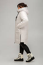 Подовжене жіноче пальто на холодну осінь з капюшоном, фото 2