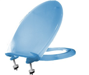 Сидіння для унітазу СУ-1 кольорове (10шт/уп), синій прозорий, фото 1