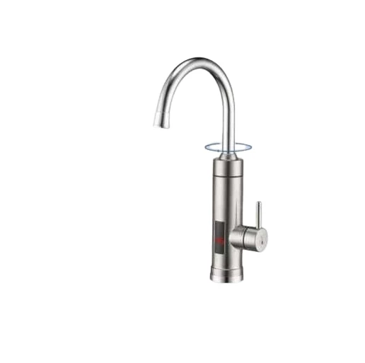 Проточний електричний водонагрівач з екраном метал Delimano RX-016 Нижнє підключення, фото 1