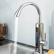 Проточний електричний водонагрівач з екраном метал Delimano RX-016 Нижнє підключення, фото 2