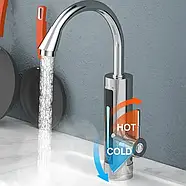 Проточний електричний водонагрівач з екраном метал Delimano RX-016 Нижнє підключення, фото 5