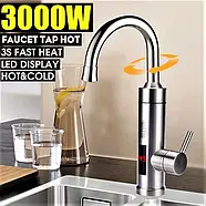 Проточний електричний водонагрівач з екраном метал Delimano RX-016 Нижнє підключення, фото 6