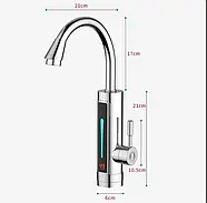 Проточний електричний водонагрівач з екраном метал Delimano RX-016 Нижнє підключення, фото 9