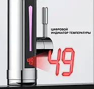 Проточний електричний водонагрівач з екраном метал Delimano RX-016 Нижнє підключення, фото 4