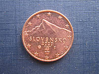 Монета 1 евроцент Словакия 2020