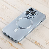 Чехол Fashion magsafe c защитой камеры для iPhone 13 Pro (6,1") голубой