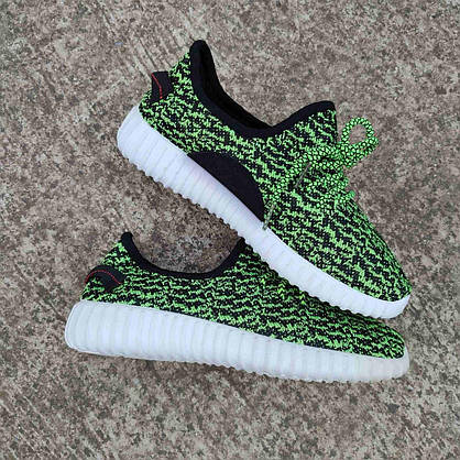 ЗНИЖКА! 40 р Літні кросівки Yeezy Boost GREEN / BLACK чоловічі із буст, фото 4