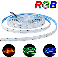 Светодиодная лента RGB LEDTech COB/FCOB 24v 576д/м сплошного свечения. RGB многоцветная премиум СОВ