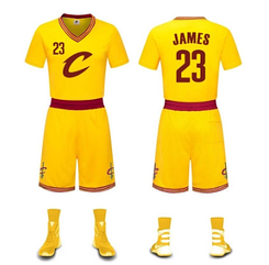 Баскетбольна форма жовта Леброн Джеймс No23 Каналерс футболка шорти Cleveland Cavaliers