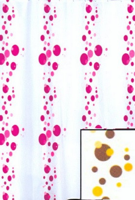 Штора для ванної МІРАНДА BUBBLE (ящ.35шт), рожевий