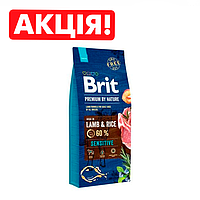 Brit Premium Sensitive Lamb & Rice 15 кг (ягненок) cухой корм для собак с чувствительным пищеварением