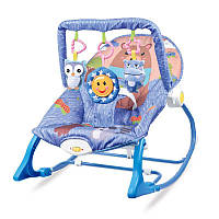 Кресло-качалка-шезлонг с вибрацией игрушками и музыкой Ibaby