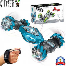 Трюковий дрифт машинка перевертень із браслетом і пультом для керування і зі світловими та звуковими ефектами.