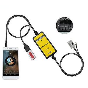 USB AUX MP3 адаптер для магнітоли 8+8пін Mazda, WT-USB QX023