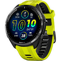 Смарт-часы Garmin Forerunner 965 Carbon Gray DLC Titanium Bezel with Black Case and Amp Yellow/Black Silicone
