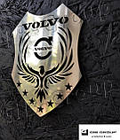 Емблема метал нержавіюча сталь "Герб" для Volvo (100*75мм), фото 6