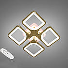 Світлодіодна люстра 80 Вт з пультом д/к та підсвічуванням основи колір каркасу золотий D-S9171/4G LED dimmer, фото 3