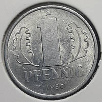 Монета Германия - ГДР 1 пфенниг, 1980 года