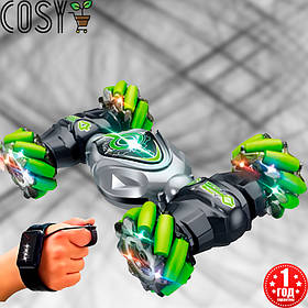 Трюкова машинка перевертень із браслетом і пультом керування для дрифту, зі світловими та звуковими ефектами.