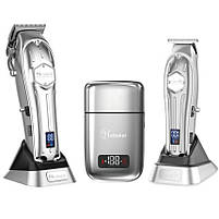 Комбо-набір для стрижки Surker&Hatteker Cordless Turbo Silver (SK-1615+SK-1613+TX2-SL), фото 3