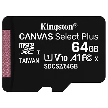 Картка пам'яті Micro SD Kingston 64 GB Canvas Select Plus UHS-I Class 10 U1 A1
