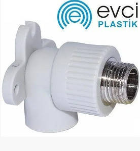 Коліно настінне PP-R Evci Plastik з НР 20×1/2", фото 1